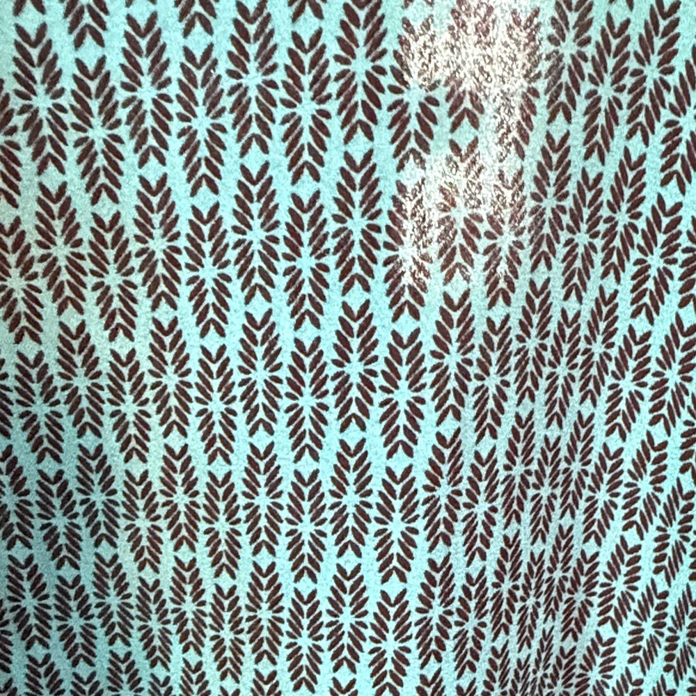 Worthington Womens XXL Teal Black Geometric Print Back Zip V-Neck Blouse Top - Picture 4 of 6
